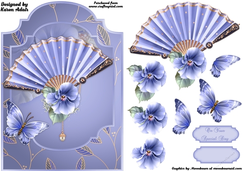 Blue Magic Shaped Card Front with Step-by-Step
