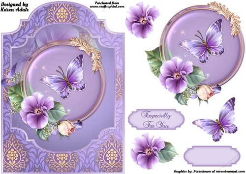 Lilacism - Shaped Card Front with Step-by-Step