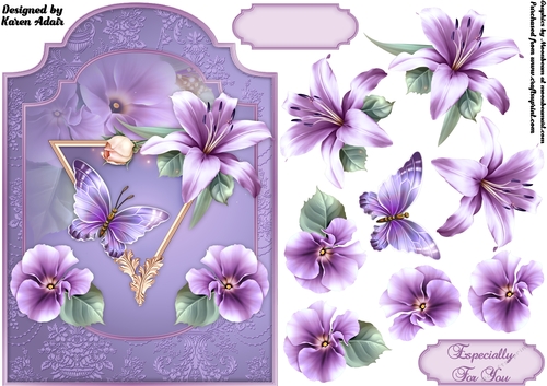 Lavish Lilacs - Shaped Card Front with Step-by-Step