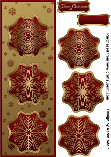 Christmas Snowflakes - DL Card Front with Step-by-Step