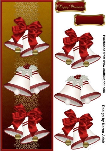 Christmas Bells - DL Card Front with Step-by-Step
