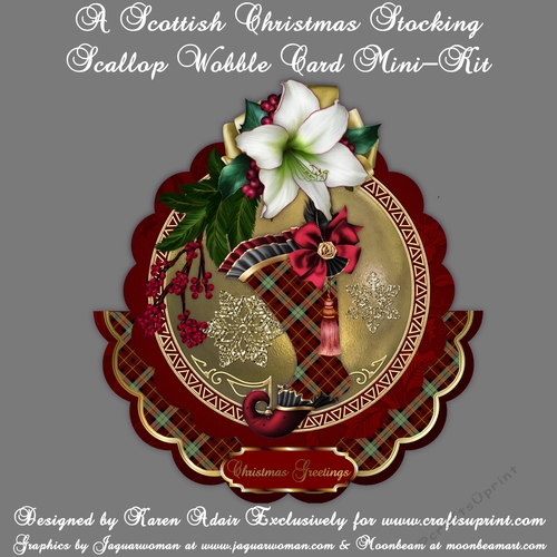 A Scottish Christmas Stocking - Scallop Wobble Card Mini-Kit