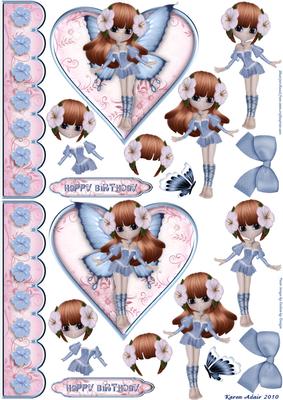 Fairy Blue A6 Toppers with Step by Step