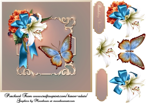 Lily Rhapsody - Square Card Front with Step-by-Step