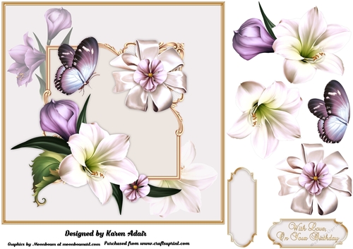 Lily Delight - Square Card Front with Step-by-Step