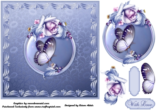 Cool Roses - Square Card Front with Step-by-Step