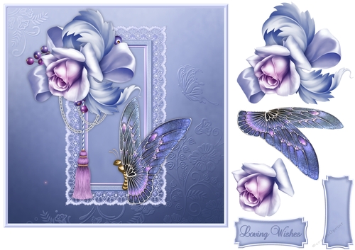 Tender Rose - Square Card Front with Step-by-Step