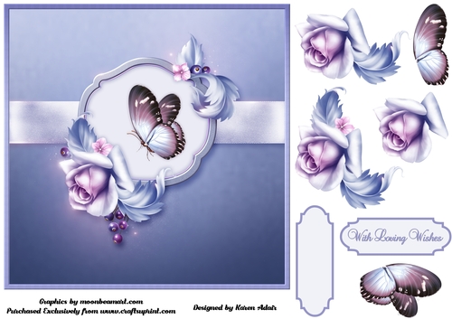 Rose Fantasy - Square Card Front with Step-by-Step