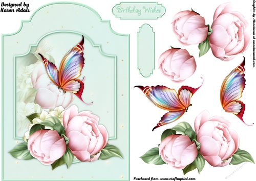 Peony Perfection - Shaped Card Front with Step-by-Step