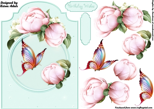 Perfect Peonies - Shaped Card Front with Step-by-Step