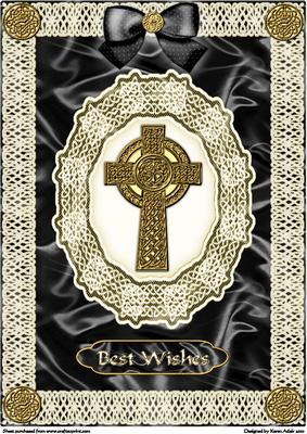Celtic Cross, Satin 'n Lace A4 Card Front