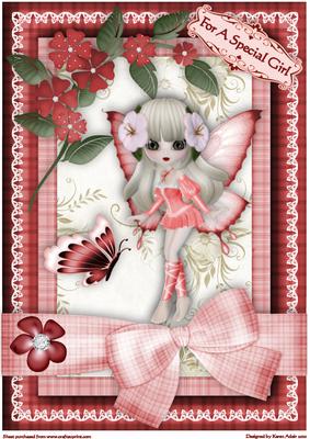 Fairy Red A4 Card Front