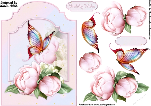 Peony Perfection in Pink - Shaped Card Front with Step-by-Step