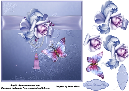 Cool Rose - Card Front with Step-by-Step