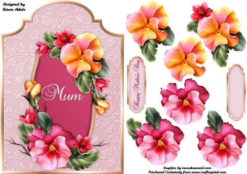 A Passion for Pansies - Shaped Card Front with Step-by-Step