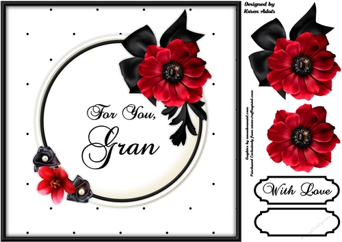Poppy Perfection - Gran - Card Front with Step-by-Step