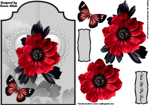 Poppy Love - Shaped Card Front with Step-by-Step