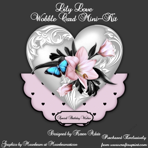 Lily Love - Heart Shaped Wobble Card Mini-Kit