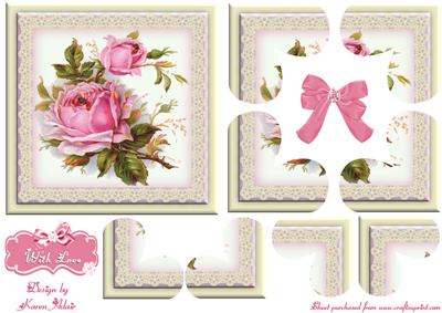 Vintage Roses Heart Shaped Quadro Corner Stacker