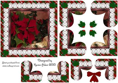 Christmas Poinsettia Heart Shaped Quadro Corner Stacker