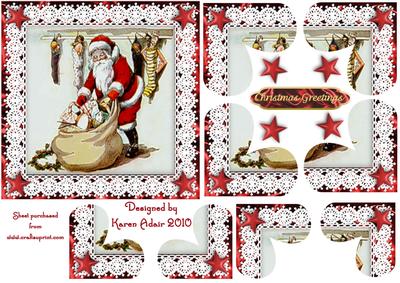 Vintage Santa Heart Shaped Quadro Corner Stacker