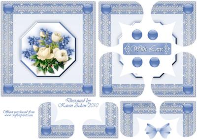 Roses, Violets 'n Lace Heart Shaped Quadro Corner Stacker
