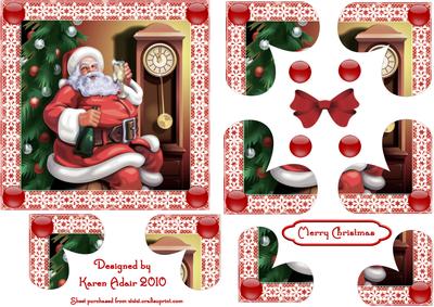 Jolly Santa Celebrates Heart Shaped Quadro Corner Stackers