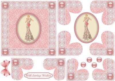 Art Deco Lady Heart Shaped Quadro Corner Stacker