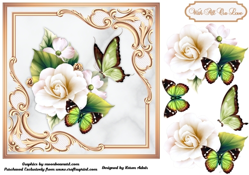 Rose Joy Square Card Front with Step by Step