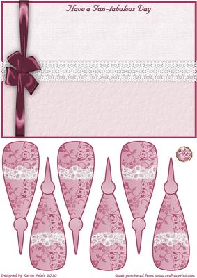 Floral 'n Lace Fan & A5 Card Front