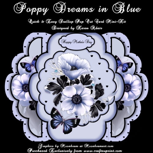 Poppy Dreams in Blue - Quick & Easy Pop-out Card Mini-Kit