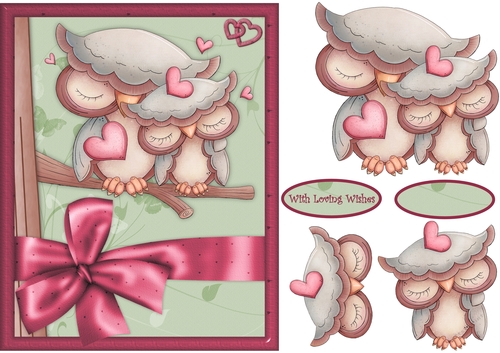 Owl Love - Card Front with Step-by-Step