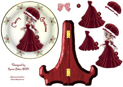 Little Miss Santa Claus Plate Card & Stand