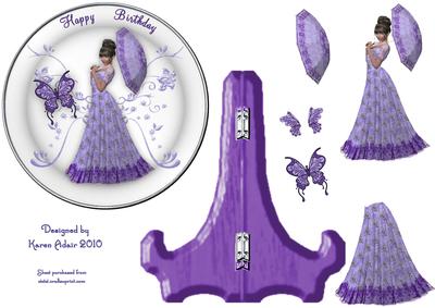 Lavendar Lovely Plate Card & Stand