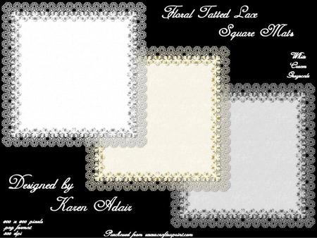 Tatted Floral Lace Square Mats