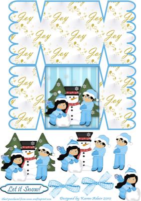 Building a Snowman Cracker Card with Step by Step