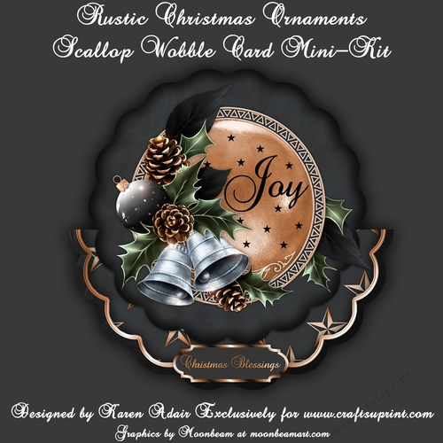 Rustic Christmas Ornaments - Scallop Wobble Card Mini-Kit