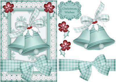 Christmas Bells 5 - A5 Card Front with Step by Step