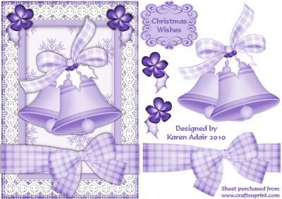 Christmas Bells in Lilac with Step by Step