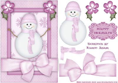 Christmas Snowlady A5 Card Front with Step by Step