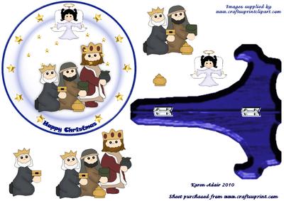 We Three Kings Plate Card and Stand