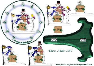 The Snowman Choir Plate Card and Stand