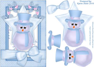 Cute Little Snowboy A5 Card Front with Step by Step