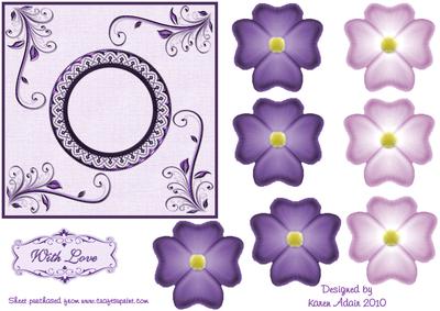 3D Pansy Embellishment with Card Front
