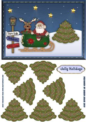 3D Christmas Tree and Card Front