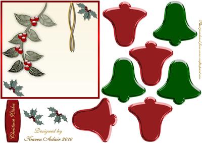 3D Christmas Bell 2 and Card Front
