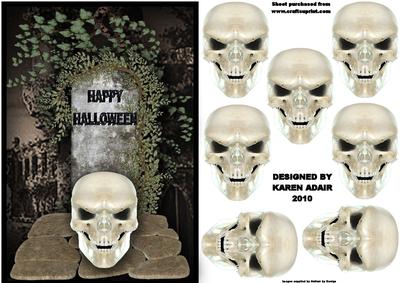 3D Skull Embellishment with Card Front