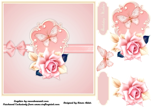 A Summers Rose - Square Card Front with Step-by-Step