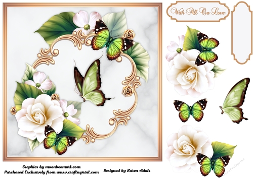 Joyeous Rose - Square Card Front with Step by Step