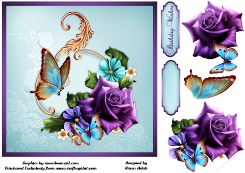 Rose Bower - Square Card Front with Step-by-Step